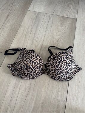 Victoria's Secret PINK Leopard Print Bra - Black & Beige